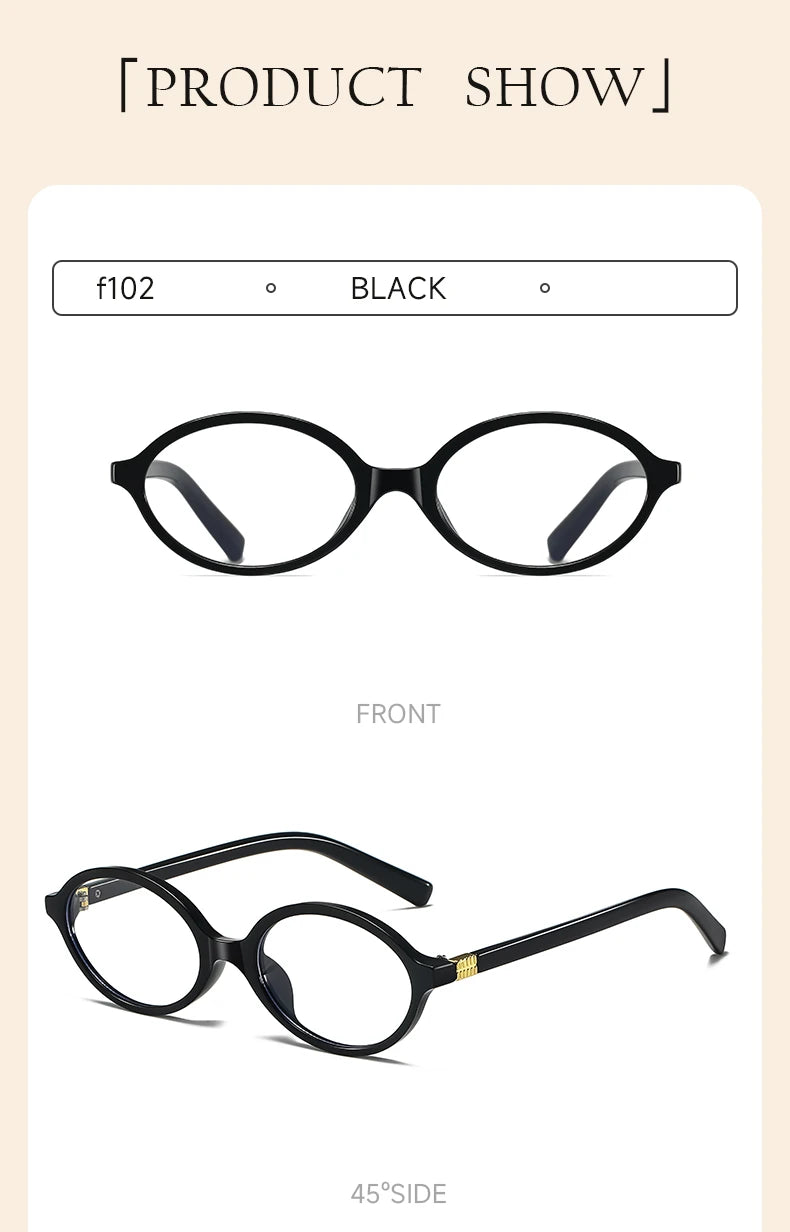 2025 BEAU FIVE New Women's Retro High-End Oval Frame Photochromic Glasses - Slimming and Suitable for Natural Looks F102