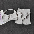 2PCs Peach High Waist Belly Hip Lifting Sports Bras Shorts Suit Gathering Shock-proof Neck Halter Yoga Suit Running Fitness Set