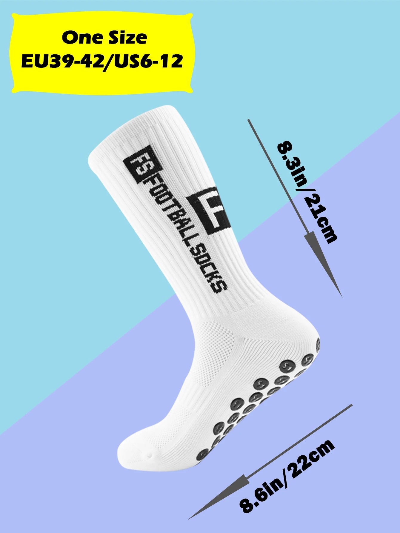 10 Pairs Men's Soccer Socks Anti Slip Non-Slip Gripper Pads for Football Basketball Sports With Grippers Socks