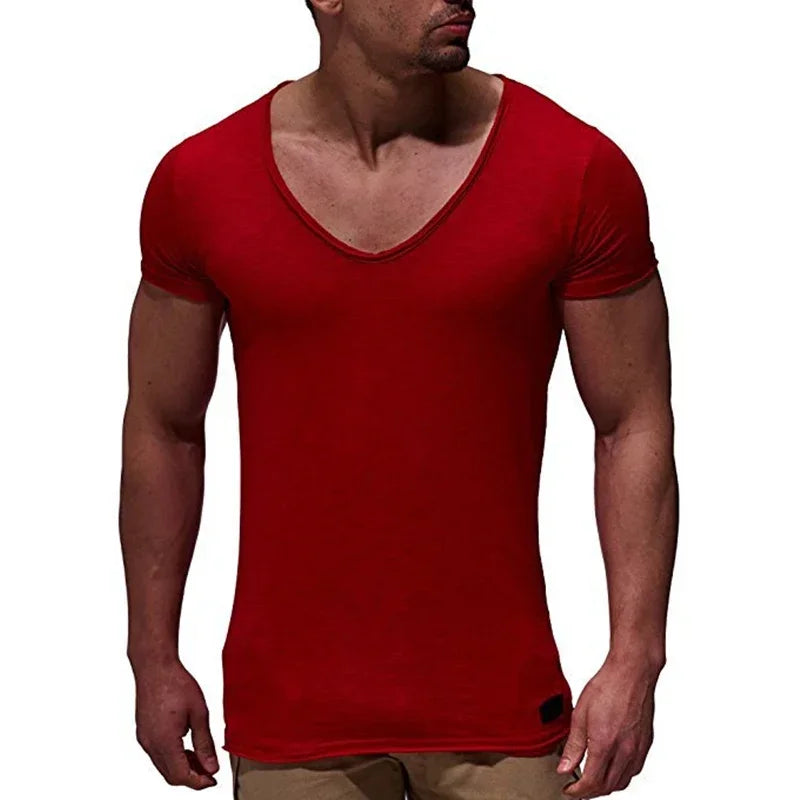 MRMT 2026 Brand New Men's T Shirt Fashion Chicken Heart V Collar Recreation T-shirt for Male Short-sleeved Man Tops T-shirt Tees