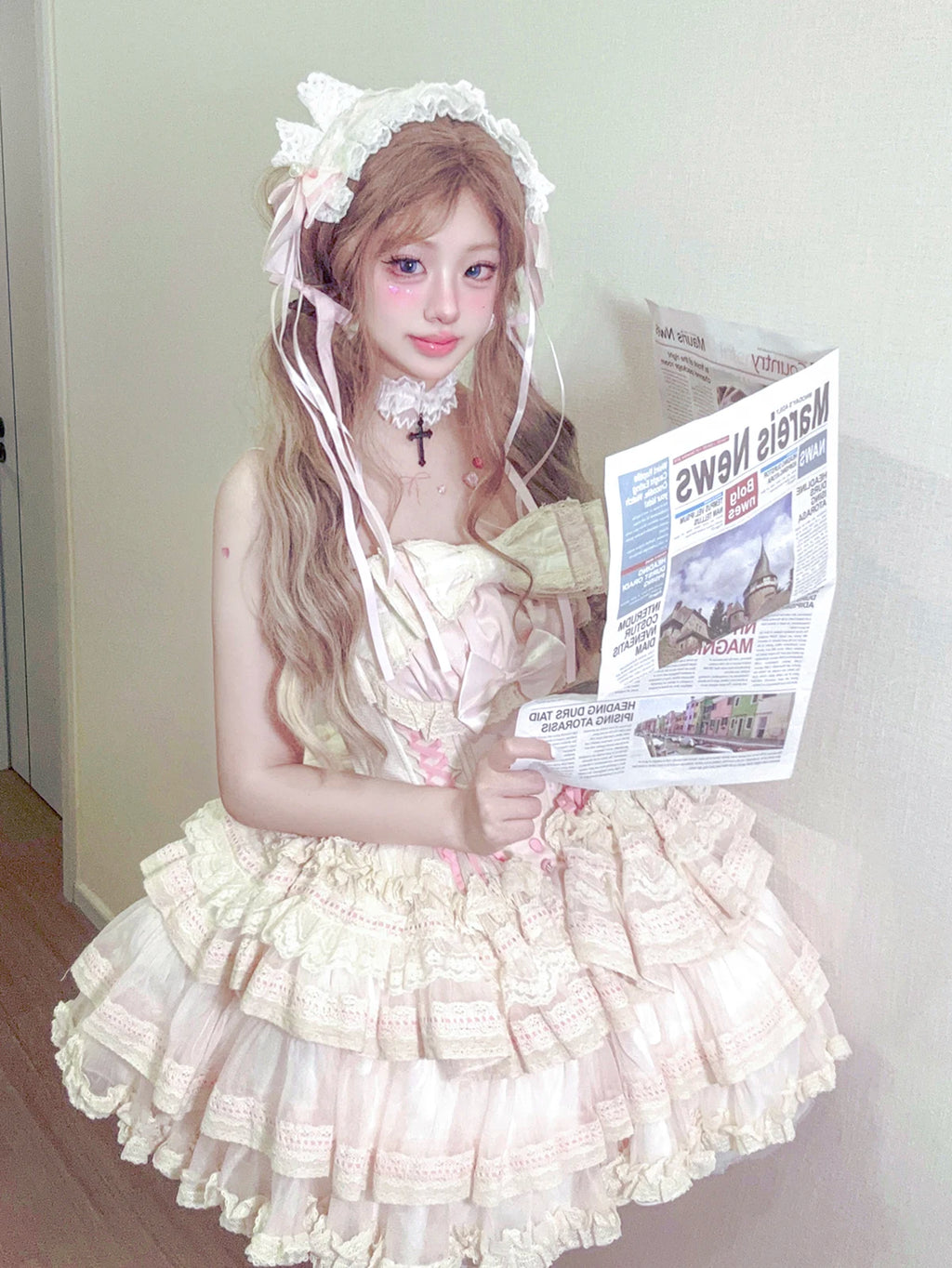 New Girls Birthday Lolita Dress 2026 Spring and Summer Women's Tube Top Satin Bowknot Slim Pettiskirt Short Mini Party Dress