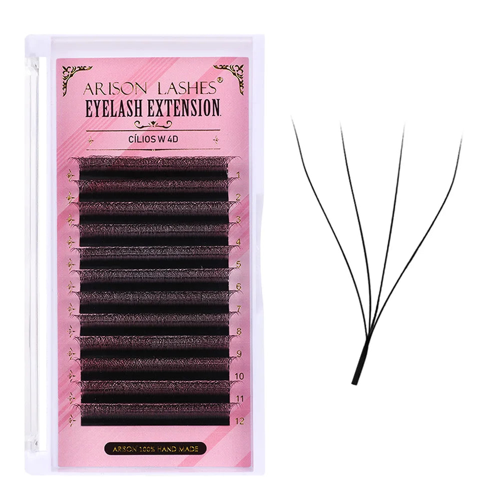 ARISON 3D/4D/5D/6D W-Shape Eyelashes Extension Premade Volume Fans YY-shape Lashes Faux Mink Soft Easy Faning Natural Lash