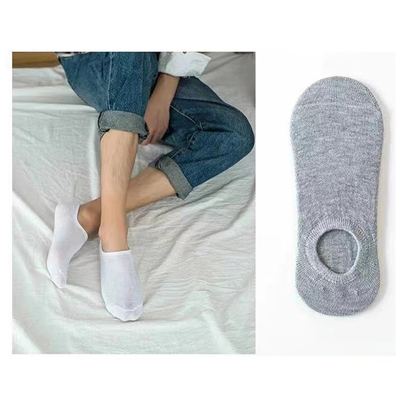 10 pairs solid color men socks cardboard breathable sports socks casual boat socks comfortable cotton ankle socks, sizes 38-44