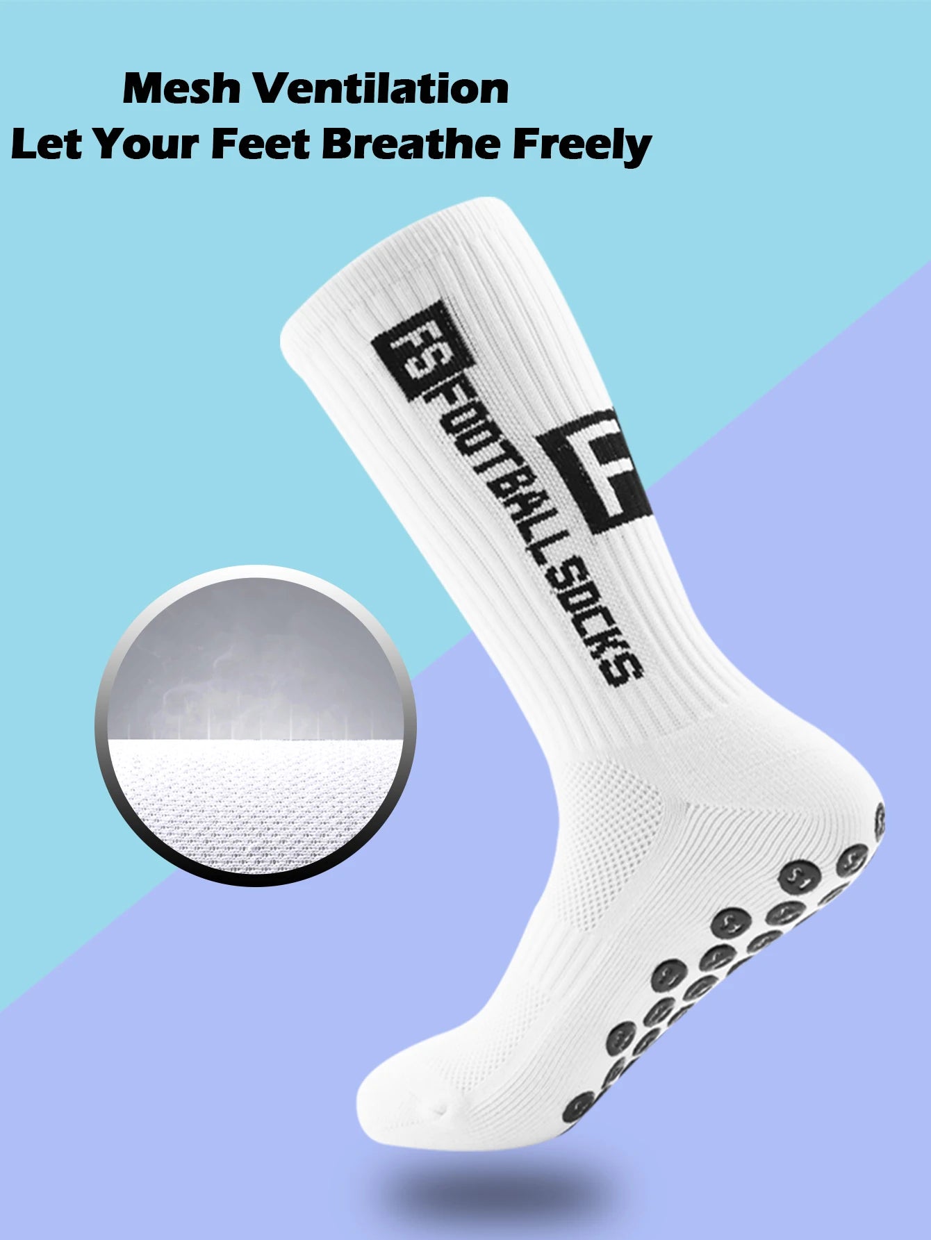 4 Pairs Men's Soccer Socks Anti Slip Non-Slip Gripper Pads for Football Basketball Sports With Grippers Socks