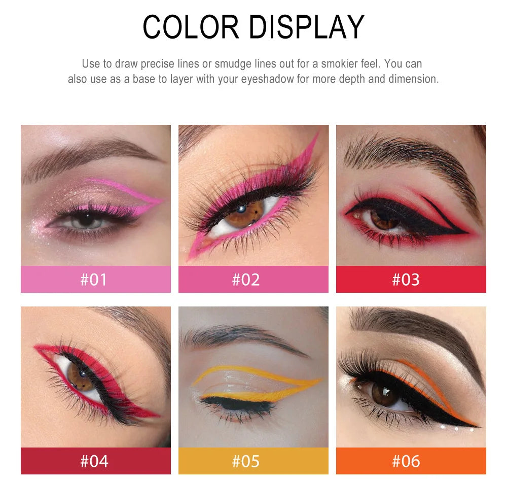 Waterproof Creamy Eyeliner Pencil Set Long Lasting Smooth Gel Professional Eye Makeup Vibrant Colors Kit
