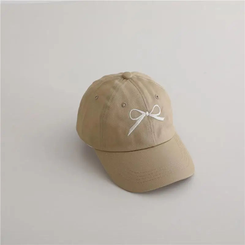 Fashion Children Embroidery Bow Baseball Hats Kids Accessories Boy Girl Vacation Sunscreen Hat Cotton Baby Adjustable Casual Cap