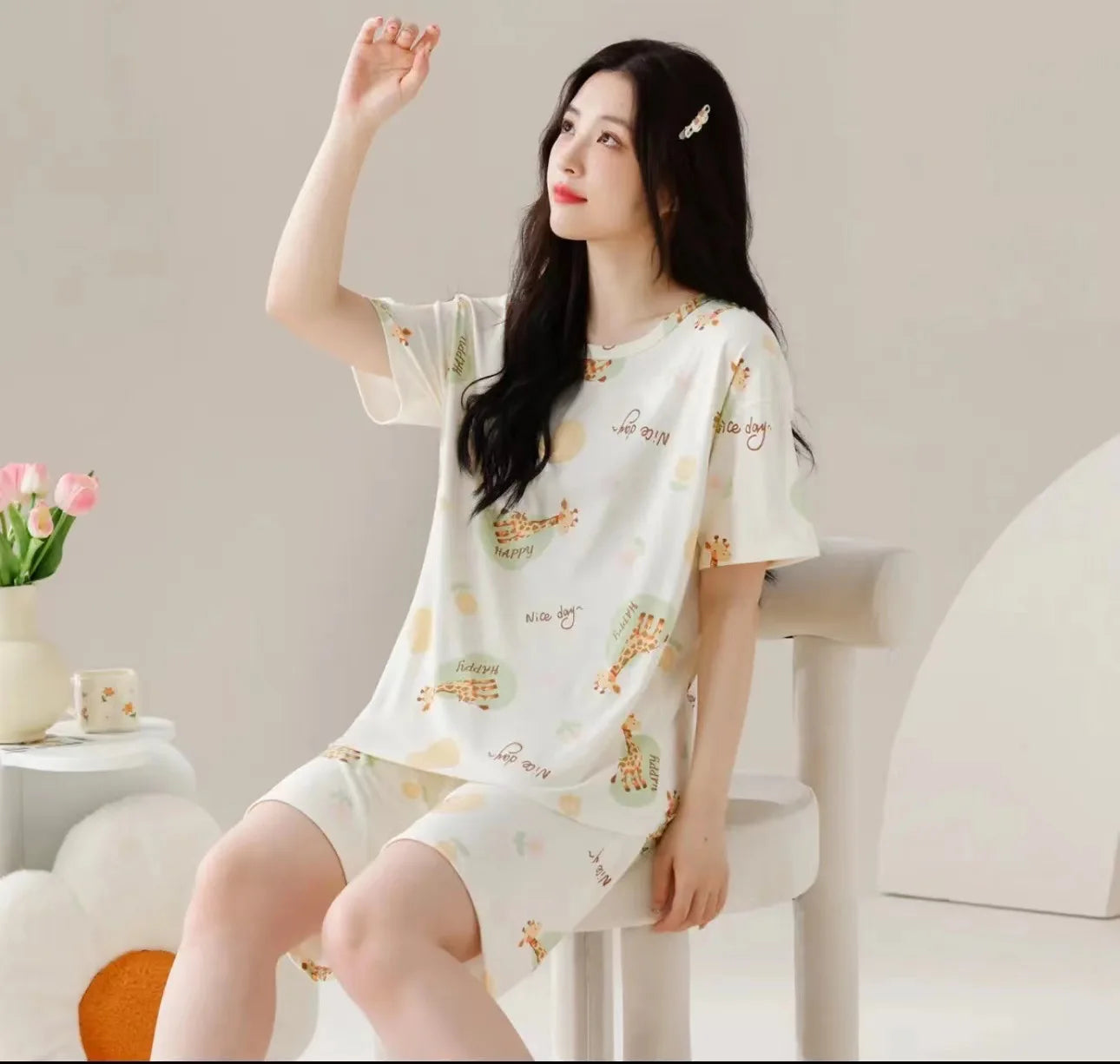 Sleepwear Set Women Short Pajamas for Women Women's Summer Pajamas Pajama Sets Pijama Woman Home Wear Panties Sleep Lounge