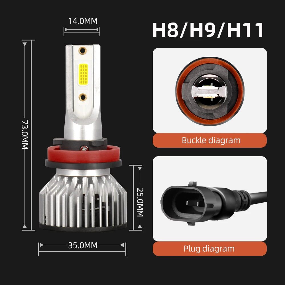 30000LM H4 H7 H11 9005 HB3 9006 HB4 9004 9007 LED Headlight Bulbs 300W High Power Auto Headlamp Bulbs 6000K 12V Car Fog Lamps