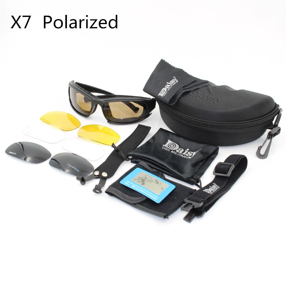 Daisy X7 Moto Glasses Men Military Polarized Sunglasses Bullet-proof Airsoft Shooting Gafas Lens Motorcycle Cycling Goggles