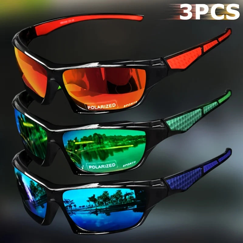 1/3PCS Sports Polarized Sunglasses for Men Lightweight Night Vision Male Shades Cycling Driving Fishing Fashion Mirror Sunglass