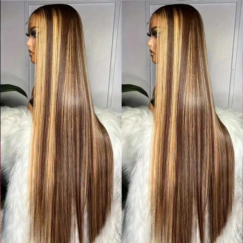Highlight Wigs Colored Straight Lace Front Human Hair Wigs For Women Honey Blonde Straight 13x4 Hd Lace Frontal Wigs Human Hair