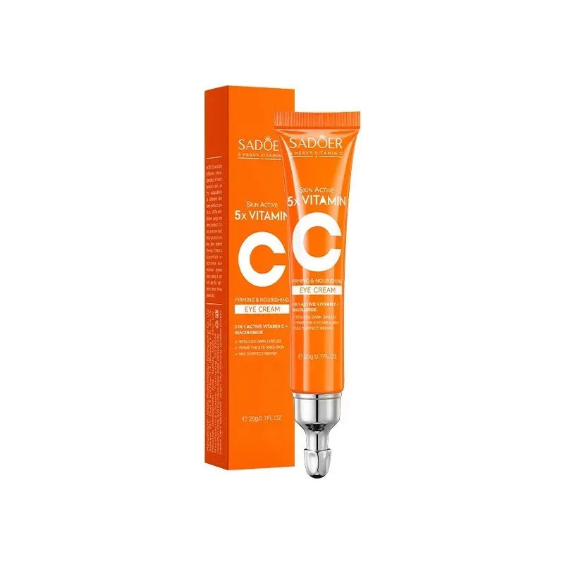 SADOER Vitamin C Eye Cream Anti Dark Circles Eyes Bags Remover Moisturizing Brightening Firming Skin Care Products for Eyes