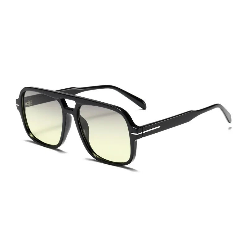 3507 Double Bridge Square Aviator Sunglasses - UV400 Vintage Pilot Style, Retro Classic Sun Glasses for Men Women Unisex 411240