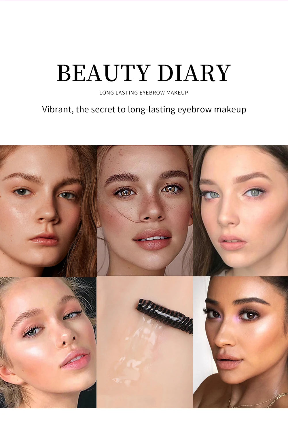 QIBEST Eyebrow Gel Styling Liquid Colorless Transparent Fixed Gel Waterproof Sweat-proof Eyebrow Repair Makeup Gel For Eyebrows