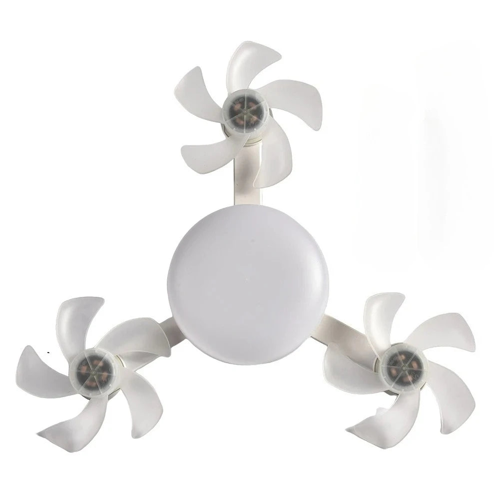 Drone Design Silent Ceiling Fan Light E27 Base Remote Controlled Dimmable 3 Color LED Ceiling Fanlight for Living Room Bedroom