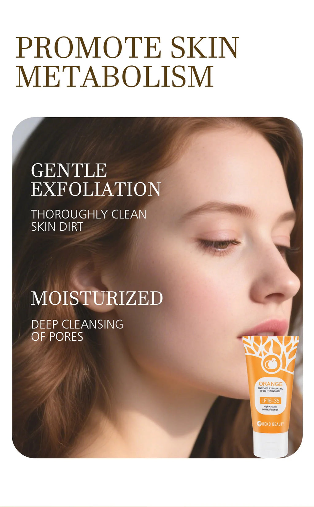 Orange Exfoliating Gel 50g, Exfoliation, Dead, Removal Deeply Cleansing, Long-Lasting,Moisture Cleanses Pores,Safe for Full Body