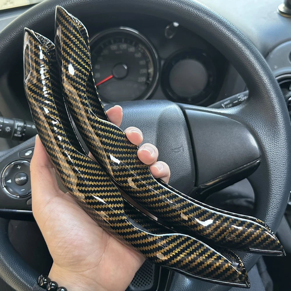 Universal Car Steering Wheel Cover Anti-slip Bright Gloss Carbon Fiber Texture Steering Wheel Decoration Accessories 14.5-15inch