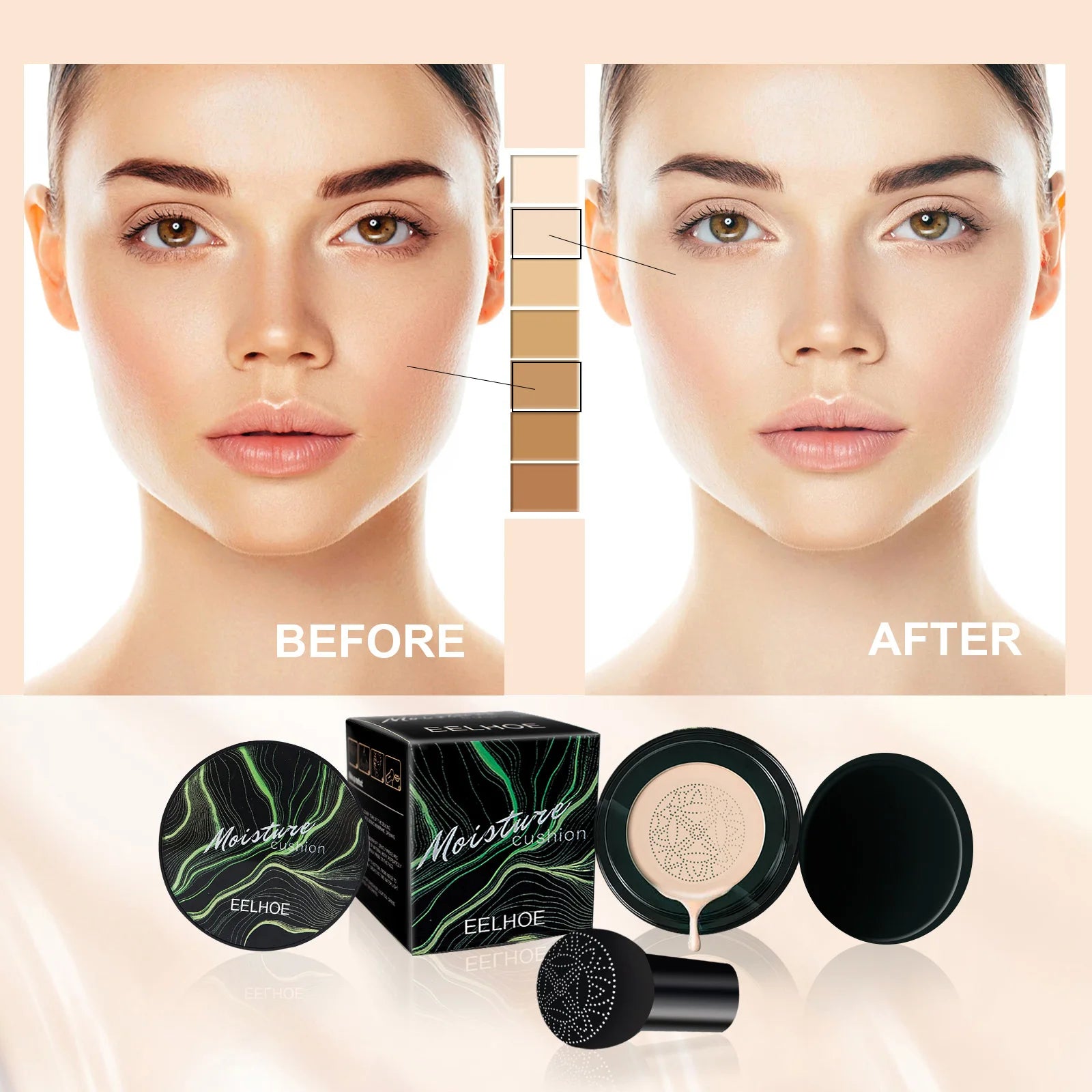 Mushroom Head Air Cushion BB Cream Magic Foundation Face Concealer Moisturizing Waterproof Brightening Makeup Base Cosmetics