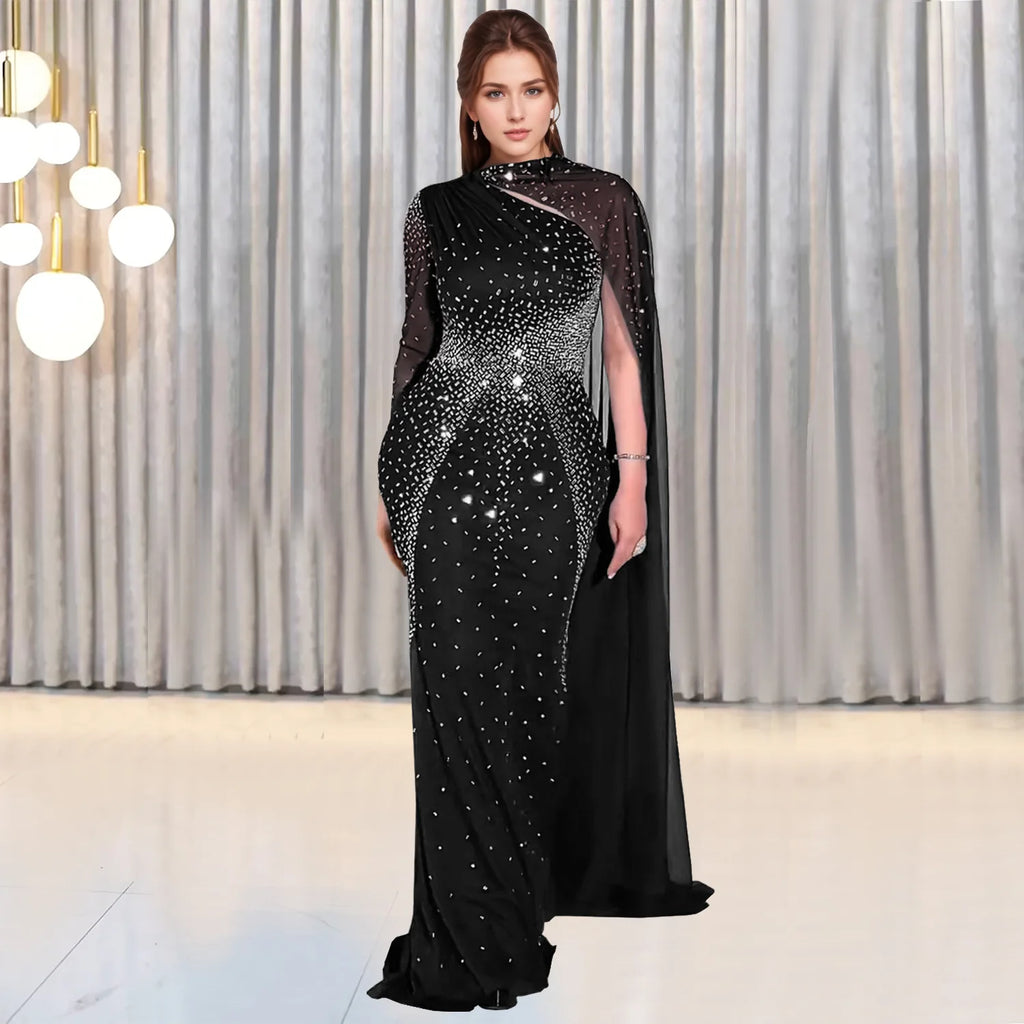 African Dresses For Women 2025 New Elegant Africa Clothing Turkey Wedding Party Long Dress Luxury rhinestone party dress Outfits