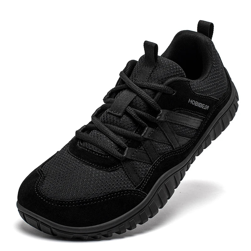 HOBIBEAR Wide Toe Walking Shoes Men Women Non Slip Outdoor Sneakers Lace Up Mesh Breathable Running Shoes