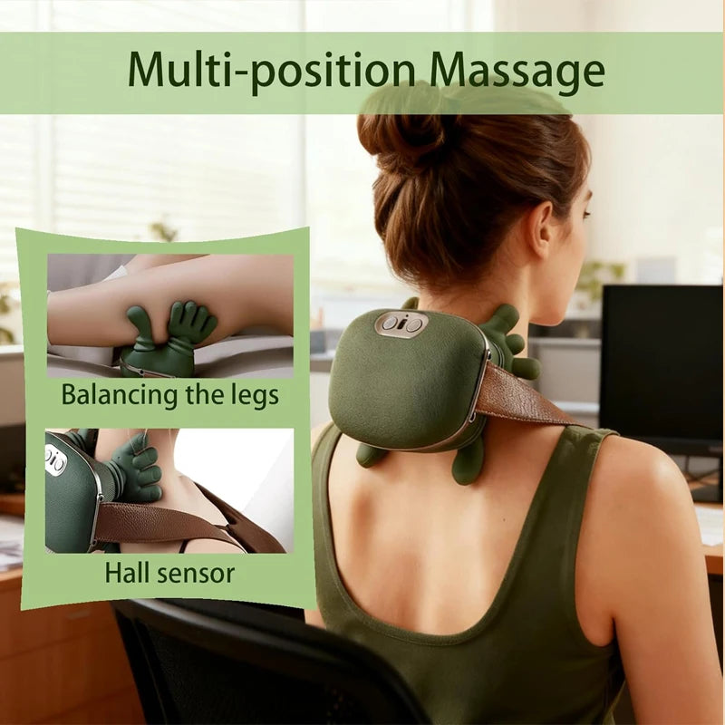 Neck Shoulder Massager, Shiatsu Massage Pillow Heat, Wireless Portable Rechargeable for Knots, Home Office Travel Gift Mom Dad