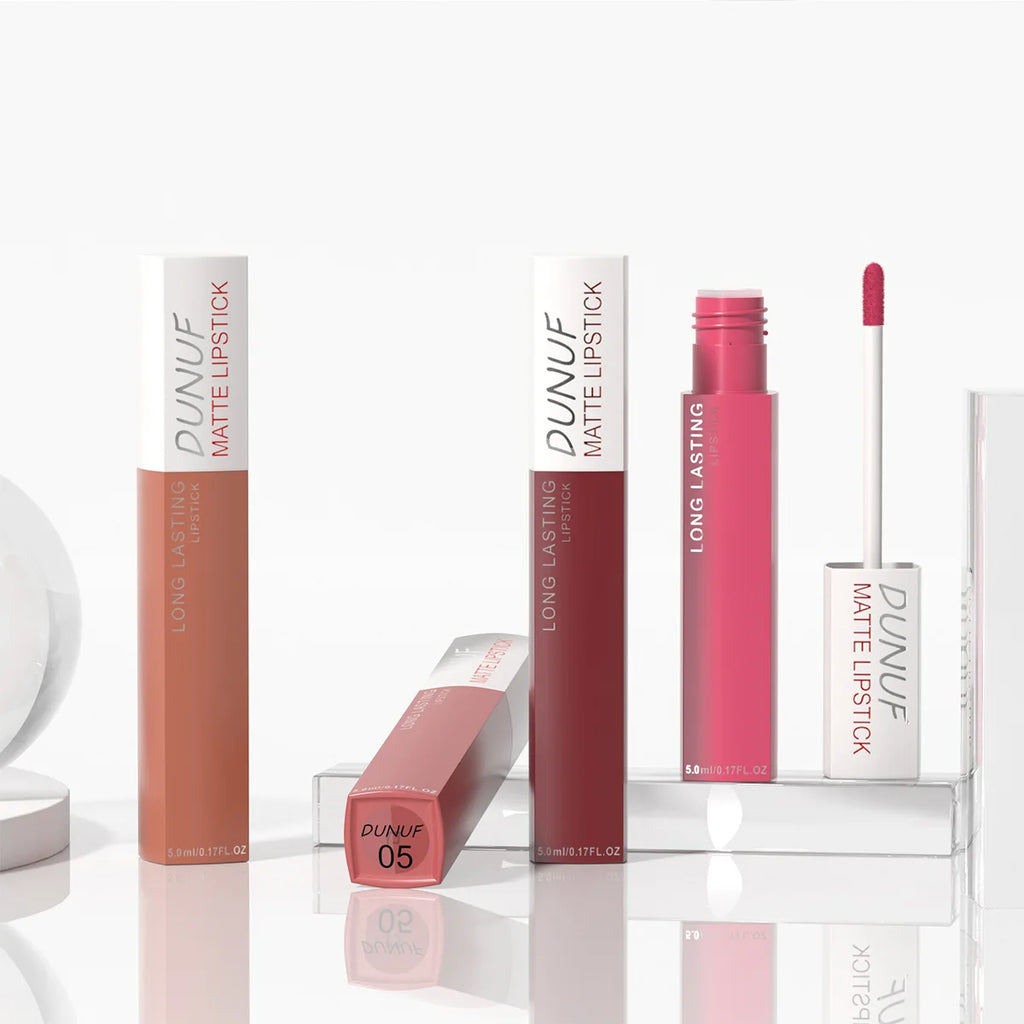 Matte Liquid Lipstick Set 8 Pieces Waterproof Non Transfer Lip Glaze Long Wearing Smudge Proof Lip Gloss