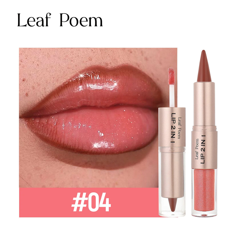 Black Brown Tapered Lip Liner Contour Pencil Double Head Mirror Plumping Lip Glaze Crystal Gloss Sexy Red Lips Tint Makeup New