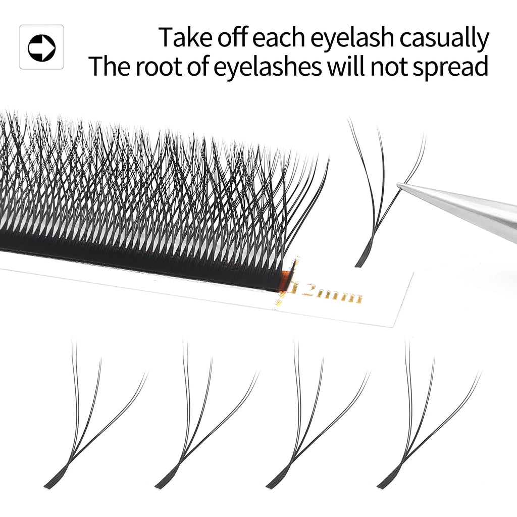 XIUSUZAKI YY Shape Black Brown Eyelashes Extensions Two Tips 2D YY False Lashes Natural Premade Volume Fans Individual Lashes