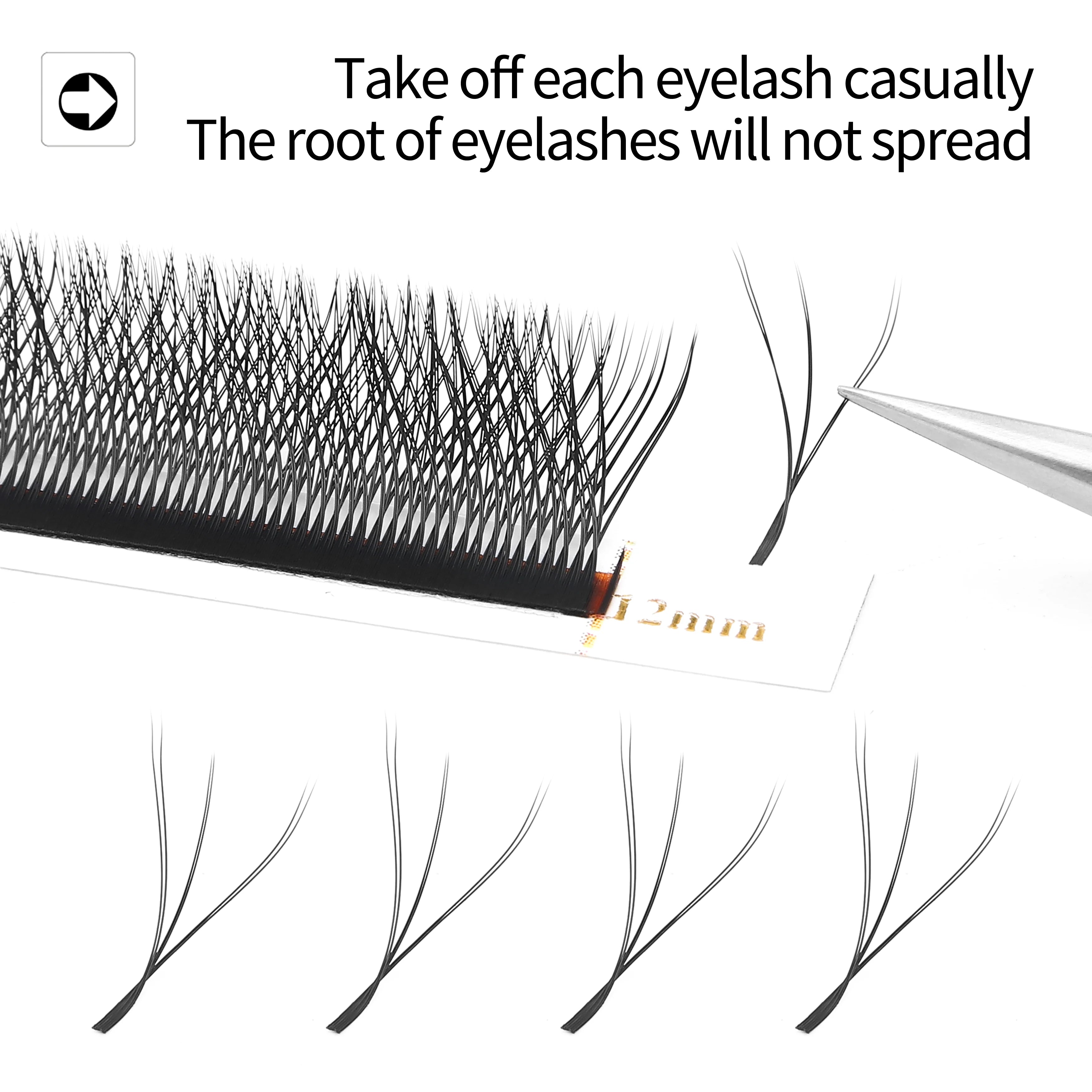 XIUSUZAKI YY Shape Black Brown Eyelashes Extensions Two Tips 2D YY False Lashes Natural Premade Volume Fans Individual Lashes
