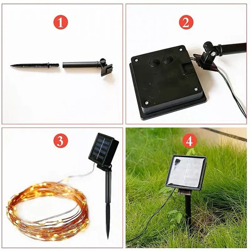 LED Solar Light Outdoor Garden Fairy String Light Led Twinkle Waterproof Lamp for Christmas Patio Tree Party 7m/12m/23m/33m