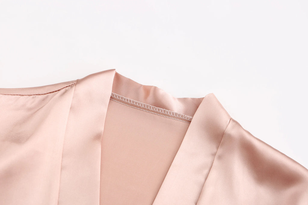 Bride Bridesmaid Wedding Robe Kimono Bathrobe Gown Nightgown Casual Satin Short Women Sexy Nightwear Sleepwear YS1666