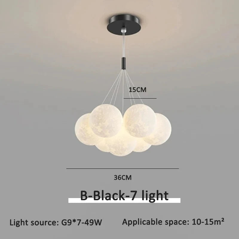 Modern Minimalist LED Ceiling Pendant Lamps Design Cream Ball Chandelier Light Home Decor for Living Dinning Room Bedroom Indoor