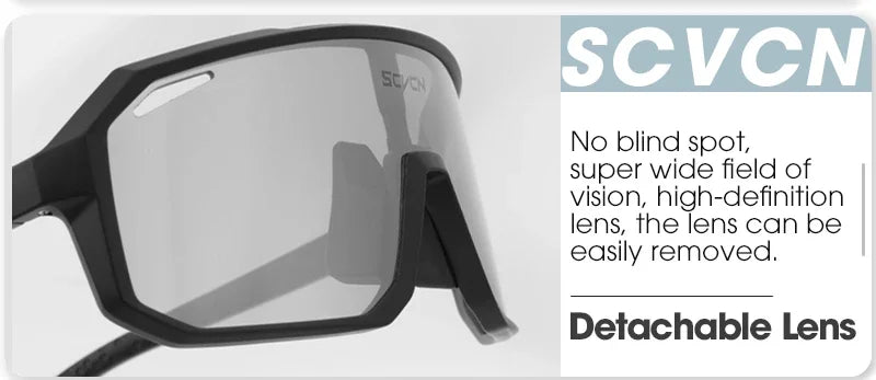 SCVCN New Photochromic Cycling Glasses Motorcycle Bike Riding Outdoor Sport Cycling Sunglasses Men Women Hiking UV400 Goggles