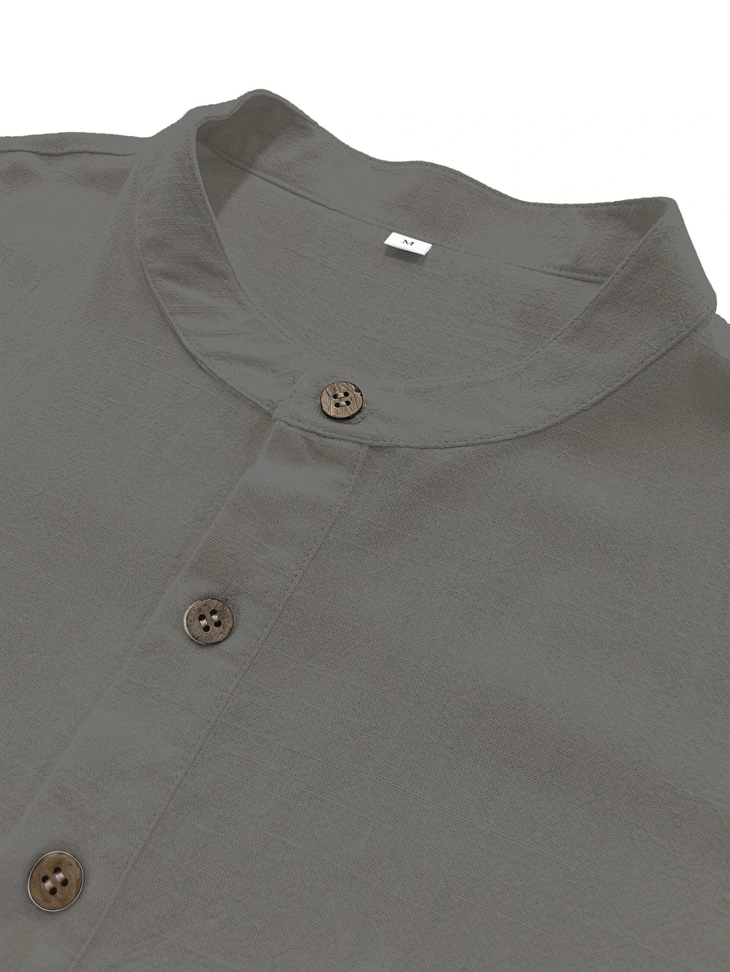 High Quality Men's Breathable Cotton Linen Short Sleeve Henley Shirt Casual Loose Fit Solid Color Tee with Chest Pocket