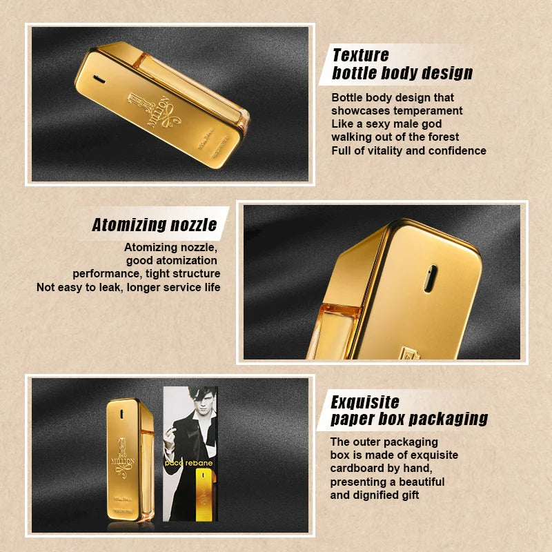 Paco Rabanne 1 Million for Men Eau de Toilette Spray 3.4 oz Spicy Cinnamon Citrus Amber Leather 24 Hour Long Lasting Cologne