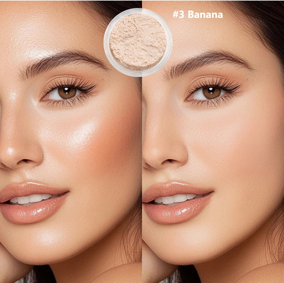 Loose Baking Setting Powder Long Lasting Oil Control Natural Face Matte Waterproof Brightening Loose Powder Makeup Cosmetics