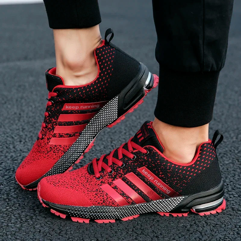 New men's and women's flying mesh surface spring summer breathable casual sports shoes flat vulcanized couple running big size48