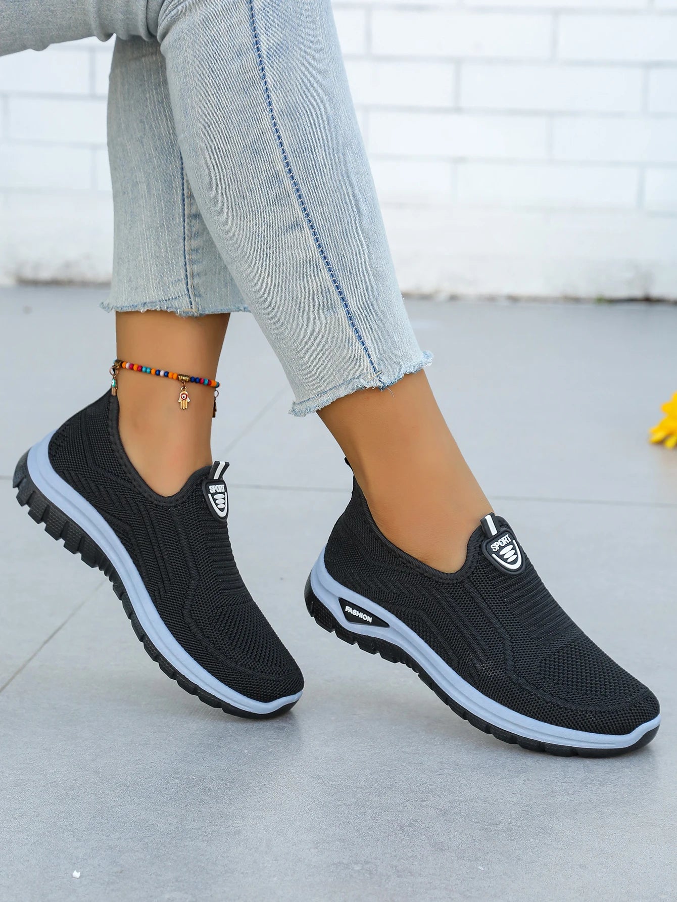 Women's Summer New Breathable Slip-On Shoes Soft Bottom Lightweight Comfortable PVC Material Casual Shoes Easy to Wear