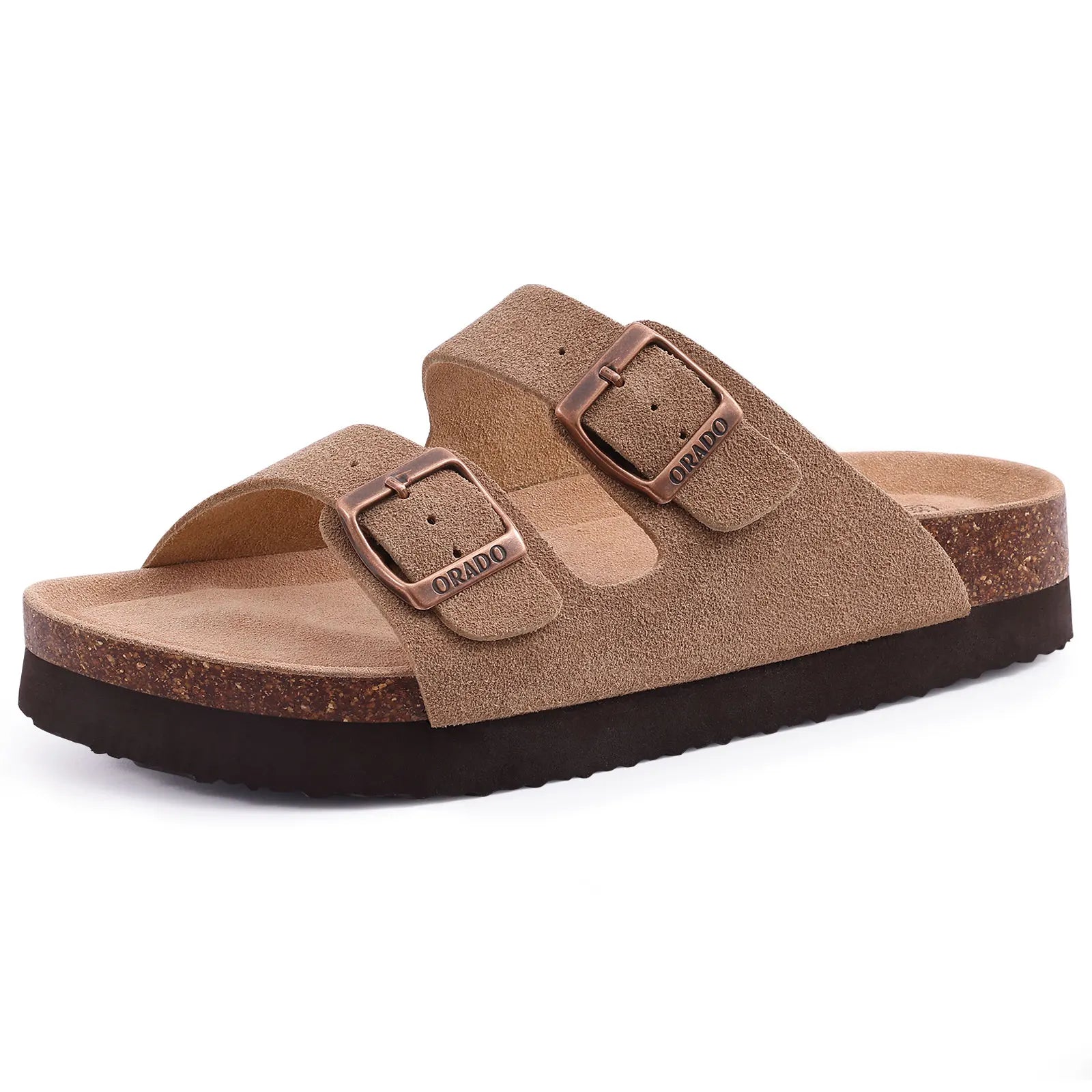 Bebealy Women's Cork Footbed Slide Men Sandal Summer Outdoor Sandals With Adjustable Buckle Beach Sandals Vacation Pool Sandals