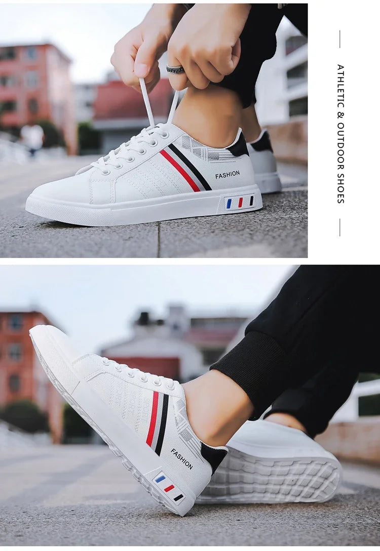 Summer Men Sneakers Casual Vulcanized Shoes Lightweight Breathable Flat White Luxury Shoes for Men Tenis Shoes Tênis Masculino