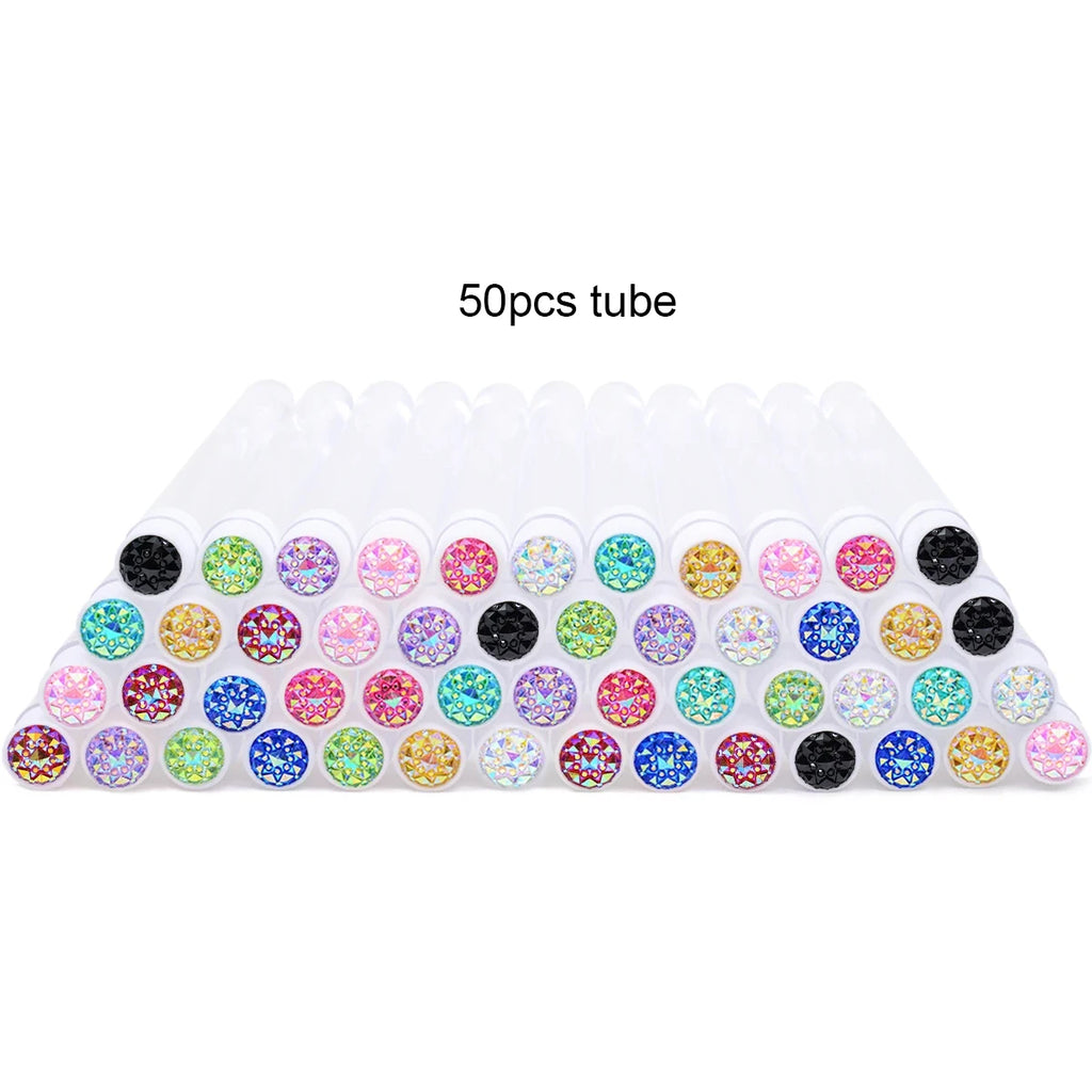 50Pcs Eyelash Brush Tubes With Crystal Lash Mascara Wands Eyebrow Comb Spoolies Container Lash Brush Applicators Makeup Tools