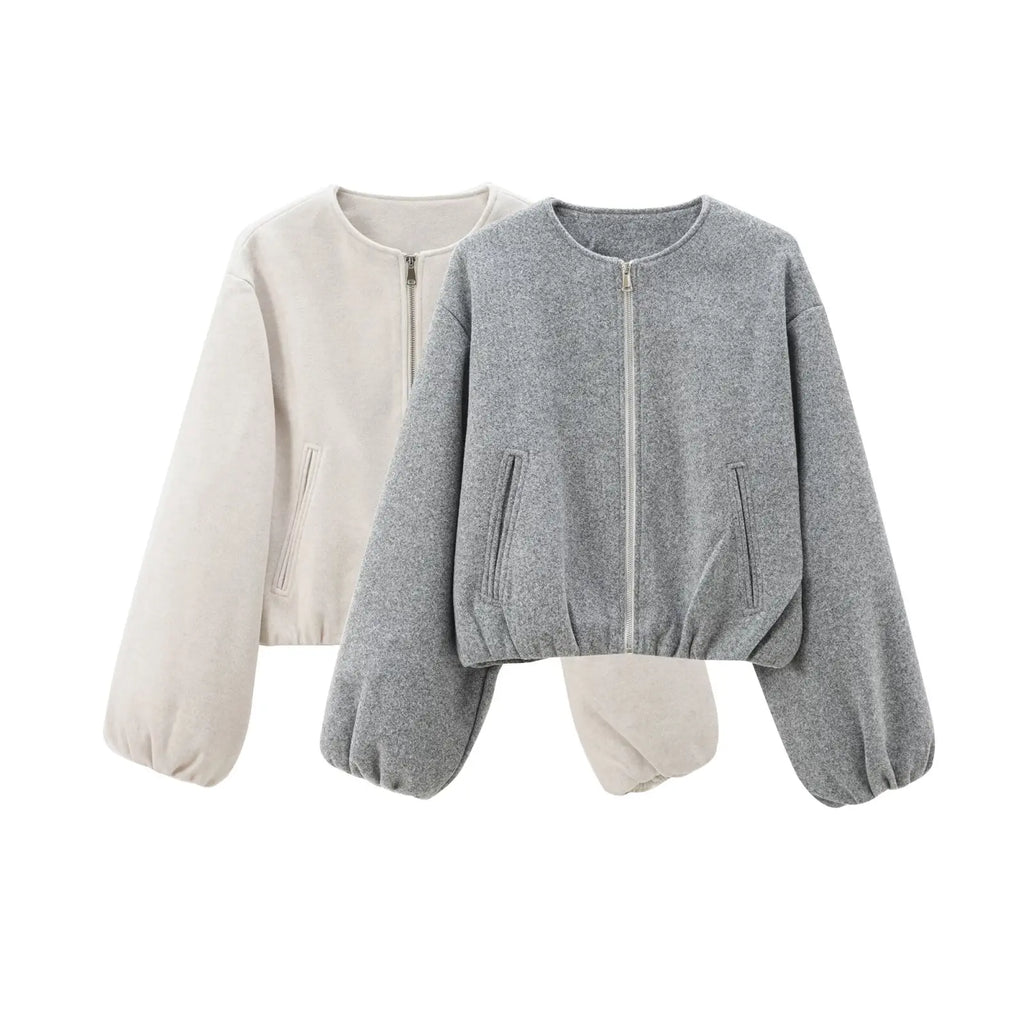 MUJER 2025 Fleece Bomber Jackets for Women Soft Zipper Woman's Sports Jacket Long Sleeve Cropped Jacket Women Coats Outerwears
