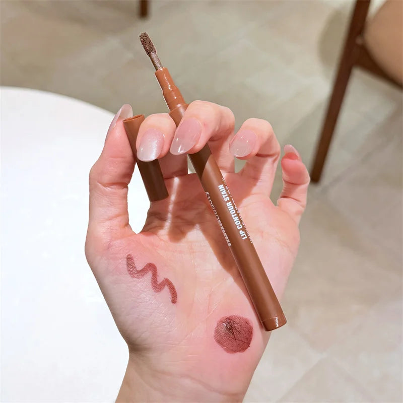 8Color Lip Liner Pen Set Long-Lasting Waterproof Sweatproof Easy Coloring Non-fading Color Rendering Lip Gloss Set Beauty Makeup