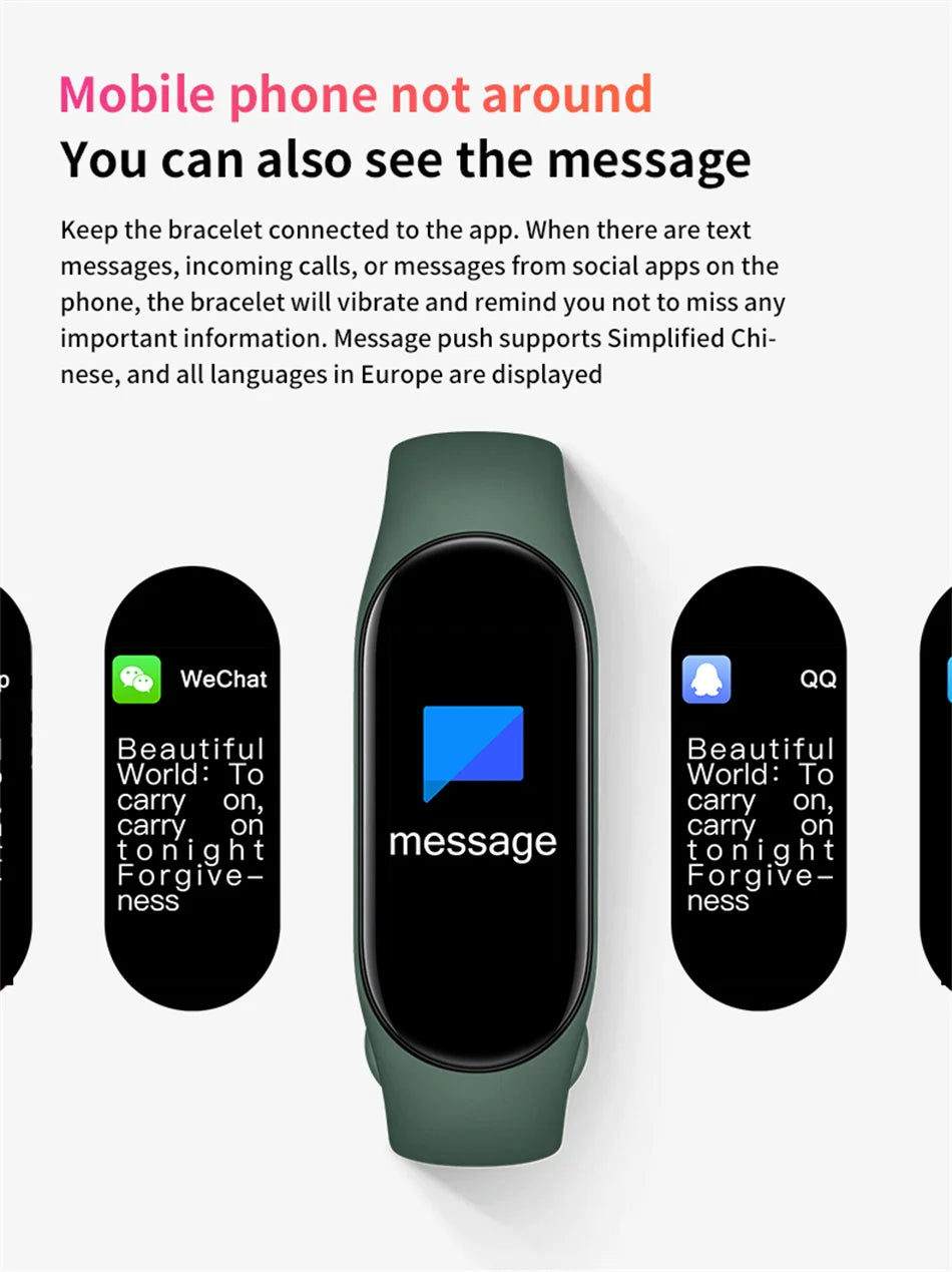 2026 New Hot Amoled Men Smart Band Women Heart Rate Smart Wartch Waterproof Smart Bracelet Sport Fitness Tracker For Android IOS