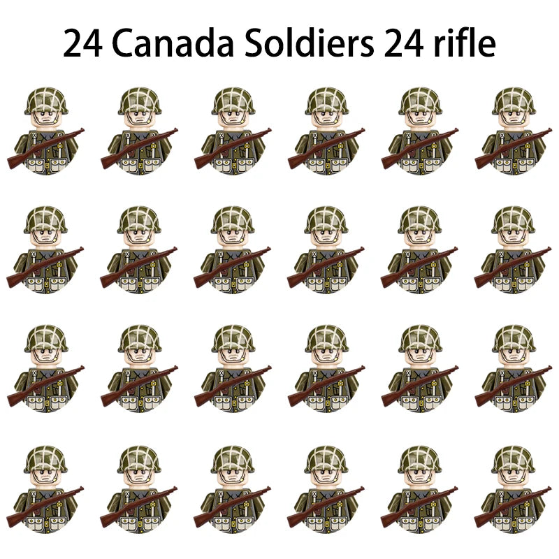 WWII Infantry Military Soldier War National Army Mini Gun Weapon Models Building Blocks Building Blocks Toys for Kids