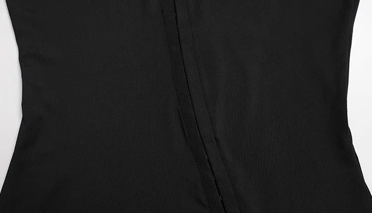 CNYISHE Short Sleeve O Neck Women Dresses Split Metal Buckle Solid Sheath Sexy Club Fashion Evening Party Outfits Female Bodycon