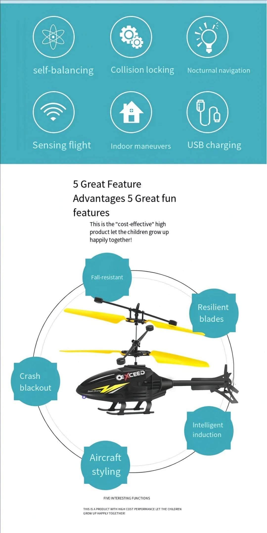 Induction helicopter toy room charged remote control small aircraft training coordination gifts for boys and girls