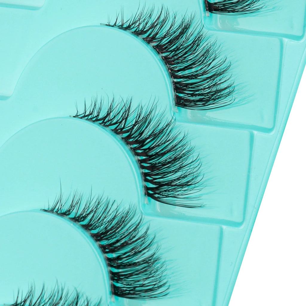 New Half Eyelashes 3/10Pairs Half Lashes Natural 3D Cat Eye Lashes Clear Stem False Eyelash Extension Makeup Faux Cils maquiagem