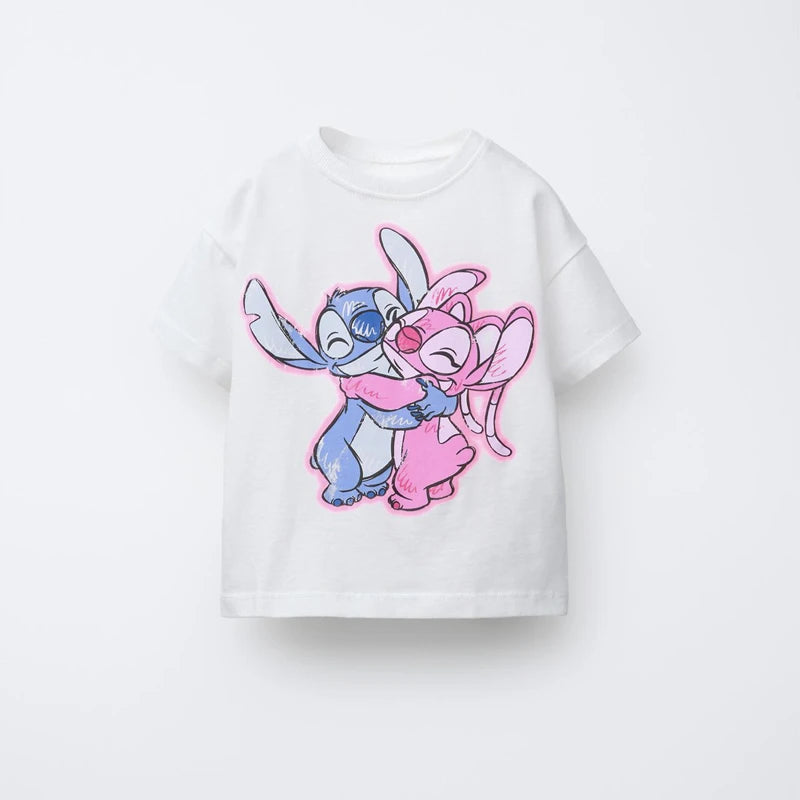 Cute T-shirt Printing Tees For 0-7Age Child New Short Sleeve Summer Clothing Cartoon Fashion Versatile Base Shirt Toddler Wear
