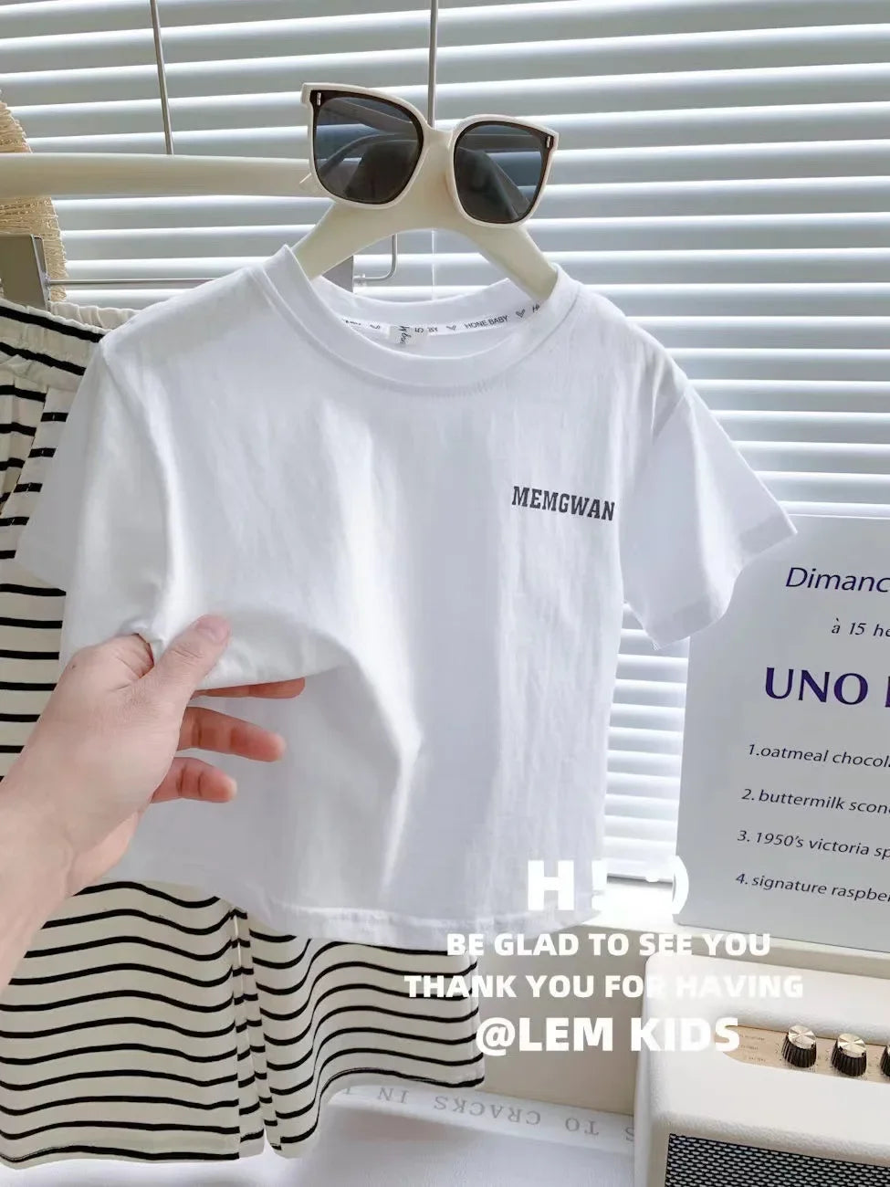 1-8 Years Summer Girls Clothing Set Comfortable Letter T-shirt+Stripe Loose Fitting Pants 2Pcs Suit For Kids Children Outfit